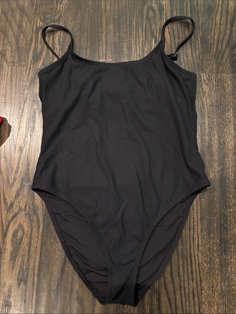 Black Ribbed One-Piece Swimsuit